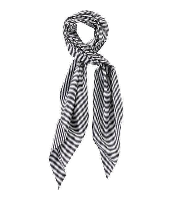 Dameshalsdoek met milleraies-strepen blauw SMOKING/wit LAIT