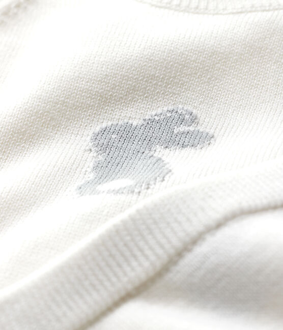 Ensemble 2 pièces blanc bébé en tricot de coton biologique blanc MARSHMALLOW