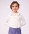 T-shirt met kraagje, lange mouwen en bloemenprint voor kinderen ecru/multicouleur