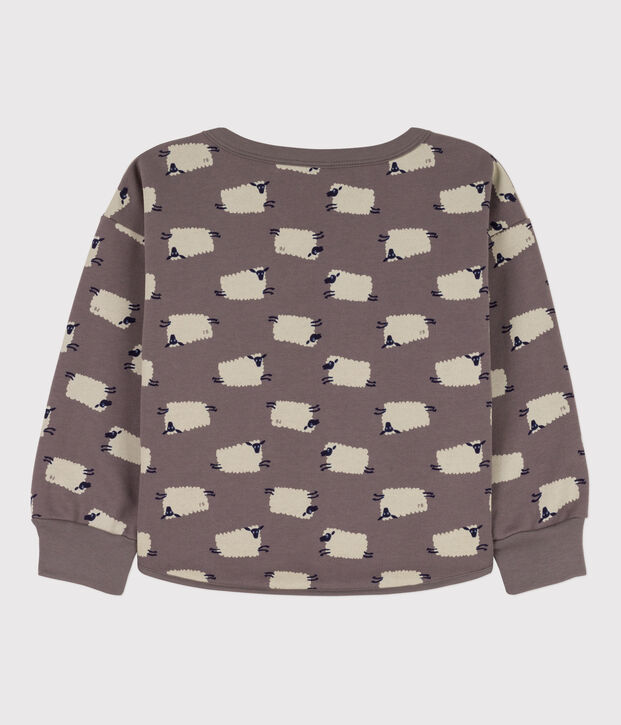Sweater met print in molton voor meisjes / jongens grijs/multicouleur