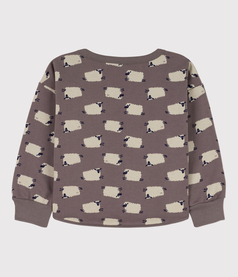 Sweatshirt imprim&eacute; en molleton enfant fille / gar&ccedil;on gris/multicouleur