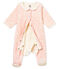Bodyjama bébé fille en velours de coton imprimé blanc MARSHMALLOW/rose JOLI