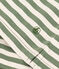 LE BOXY, gestreept T-shirt voor dames in katoen  groen CROCO/ AVALANCHE