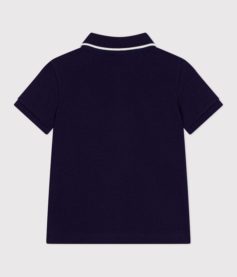Katoenen polo met korte mouwen voor kinderen blauw