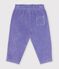 Effen fluwelen babybroekje purper