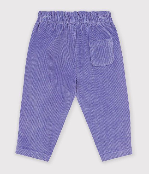 Effen fluwelen babybroekje purper