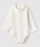 Body à col bébé en coton biologique blanc MARSHMALLOW
