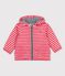 Coupe-vent chaud en polyester recyclé bébé rouge PEPS/blanc MARSHMALLOW