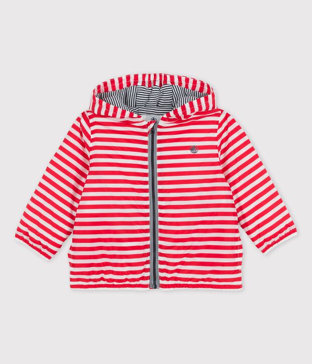 Warme windstopper van gerecycleerd polyester voor baby's rood/wit