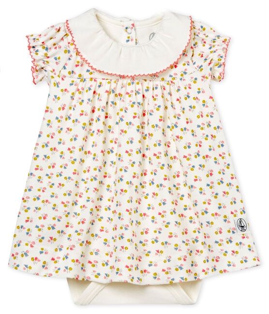 Robe body imprimée bébé fille blanc MARSHMALLOW/blanc MULTICO