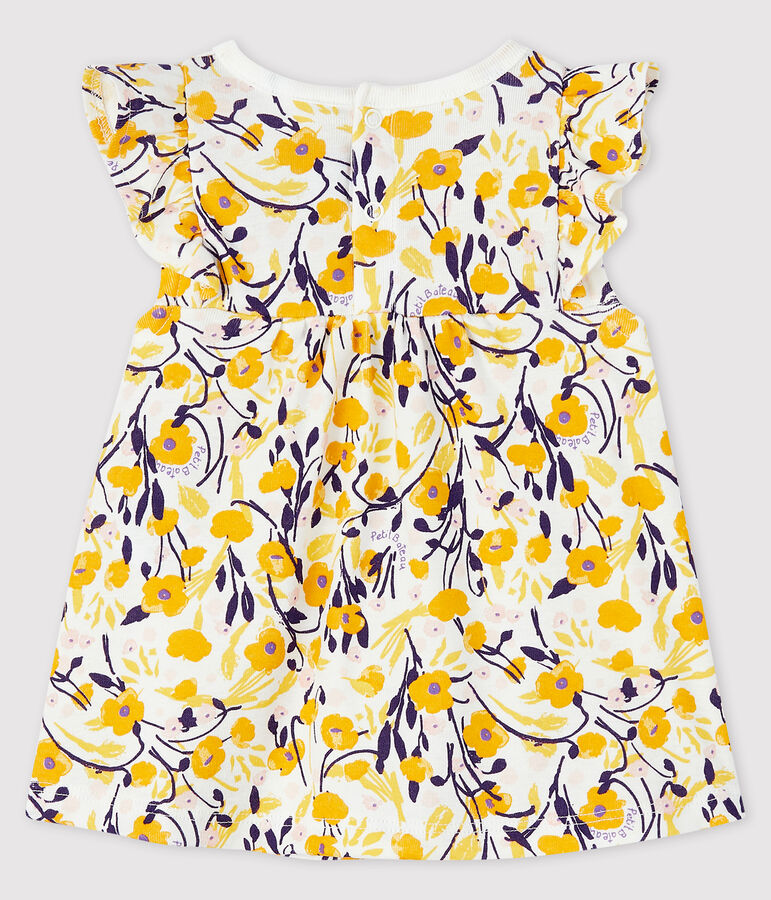 Blouse manches courtes b&eacute;b&eacute; fille blanc MARSHMALLOW/blanc MULTICO