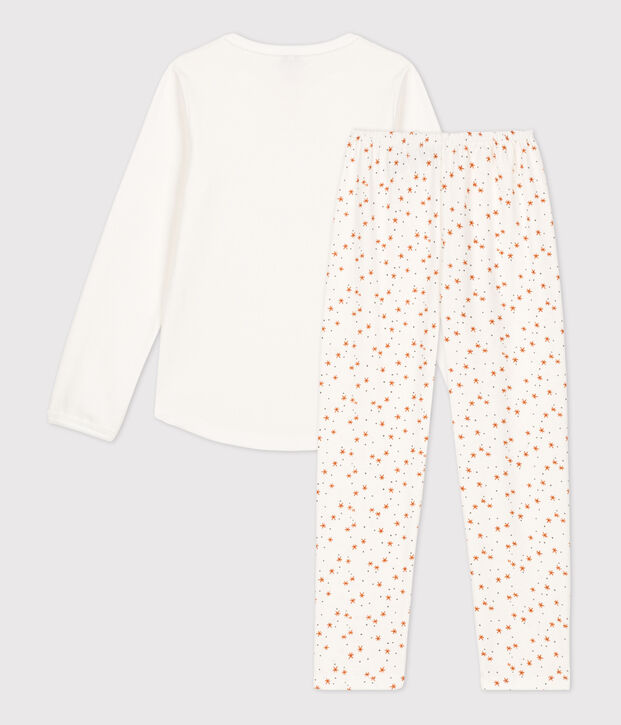 Pyjama petite fille en coton blanc/multicouleur