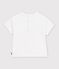 Tee-shirt b&eacute;b&eacute; en coton manches courtes uni &agrave; motif blanc