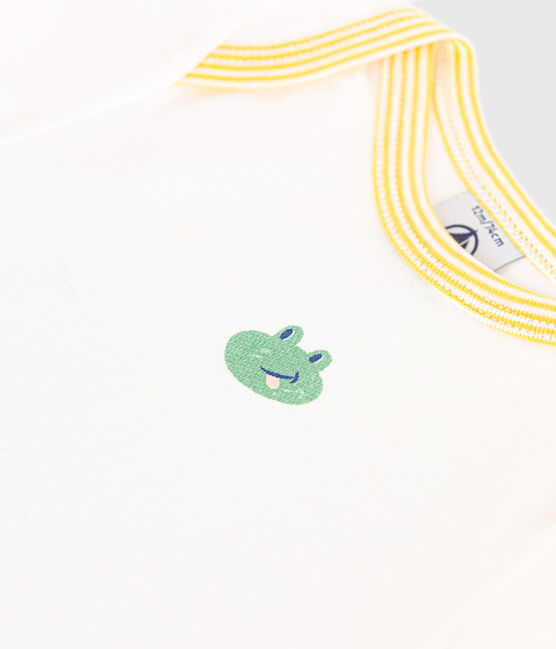 Body manches courtes en coton imprimé bébé blanc MARSHMALLOW