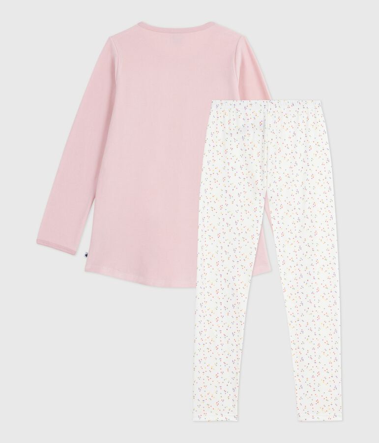 Chemise de nuit et legging enfant en velours rose/multicouleur