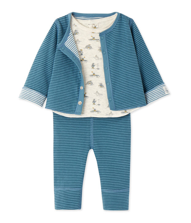 Driedelige set voor babyjongens groen/blauw