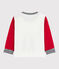 T-shirt colorblock babyjongen wit MARSHMALLOW/rood TERKUIT