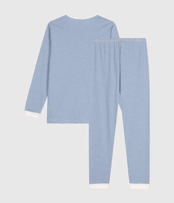 Pyjama en coton rayé junior bleu BEACH/ MARSHMALLOW
