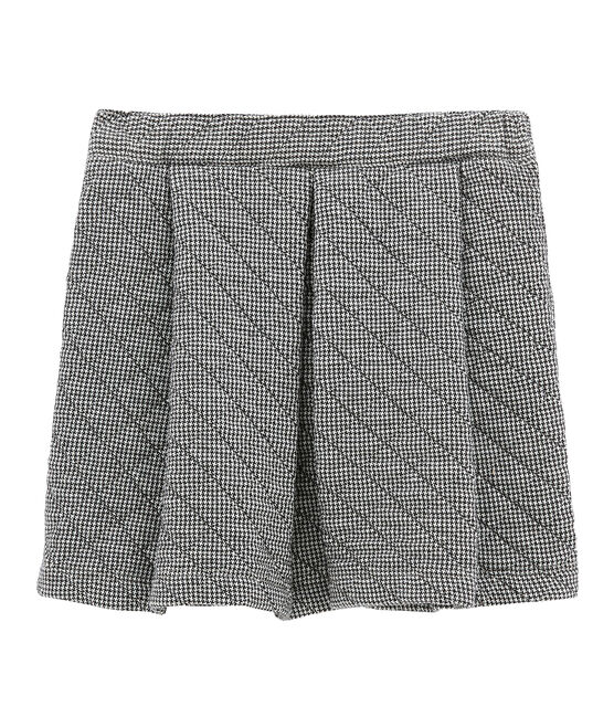 Jupe enfant fille en tubique matelassé gris CAPECOD/blanc MARSHMALLOW