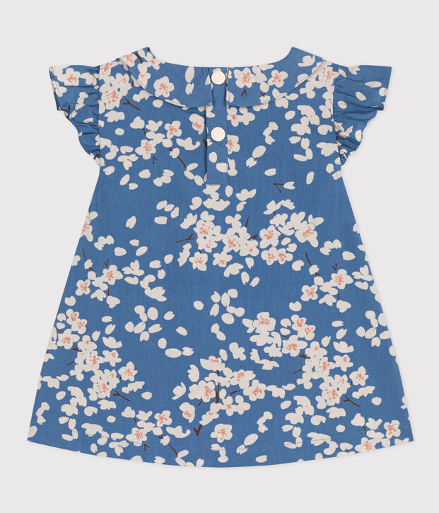 Blouse en popeline imprim&eacute;e enfant fille bleu/multicouleur