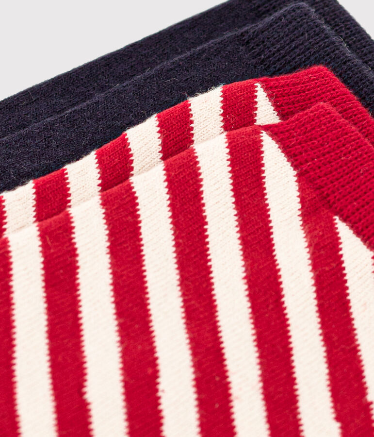 Set van 2 paar gestreepte sokken voor jongens en meisjes multicouleur