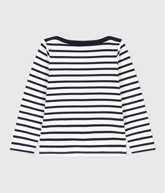Marinière en coton enfant fille / garçon blanc MARSHMALLOW/bleu SMOKING