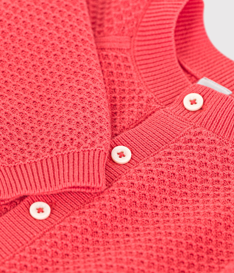 Cardigan b&eacute;b&eacute; en tricot de coton orange