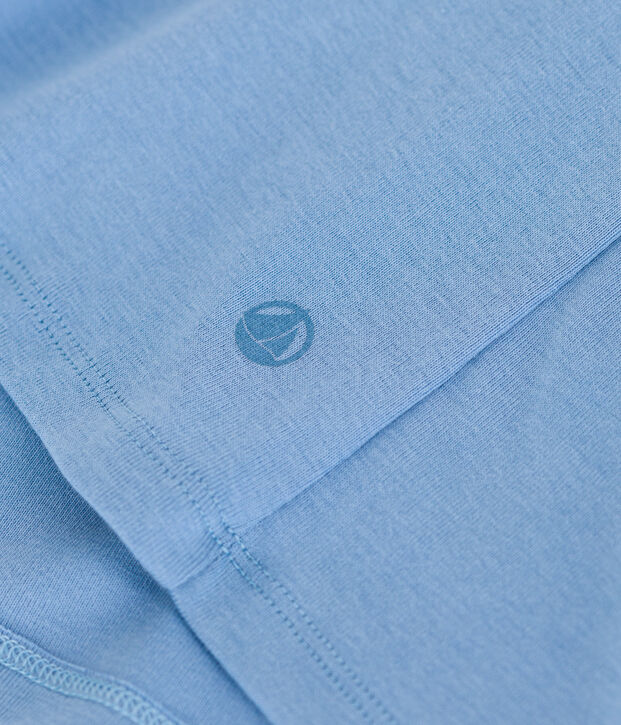 L'Iconique, effen katoenen T-shirt met kartelrandje voor dames blauw