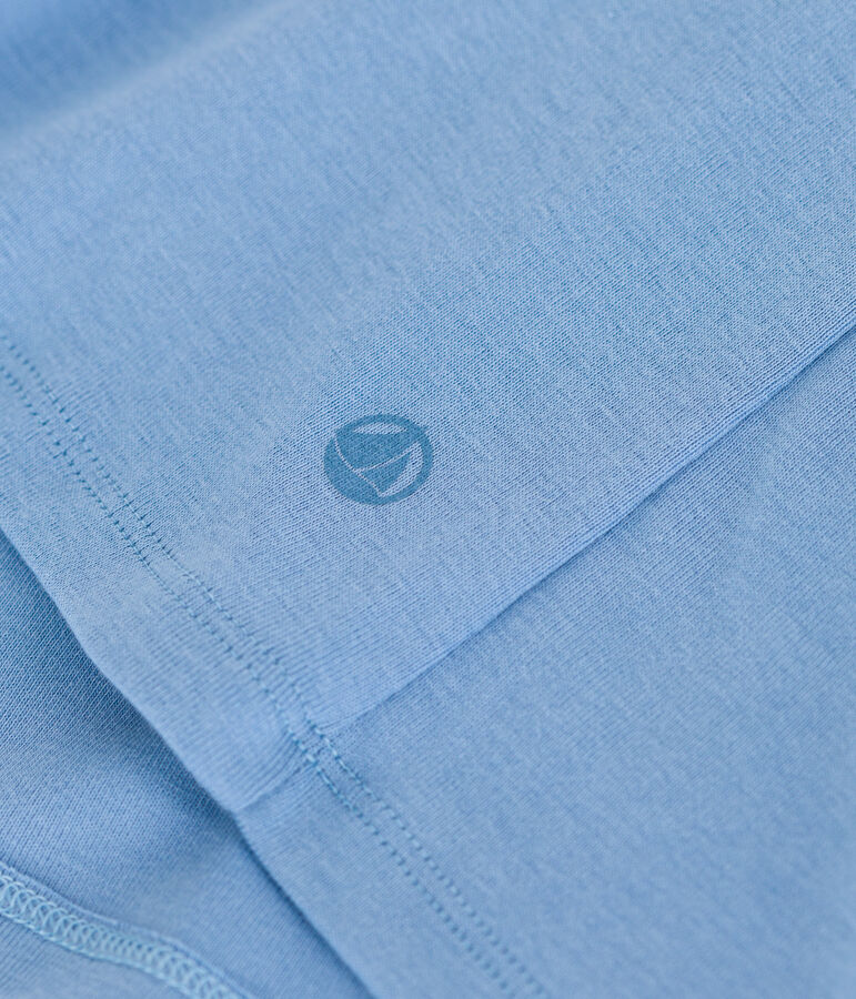 L'Iconique, effen katoenen T-shirt met kartelrandje voor dames blauw