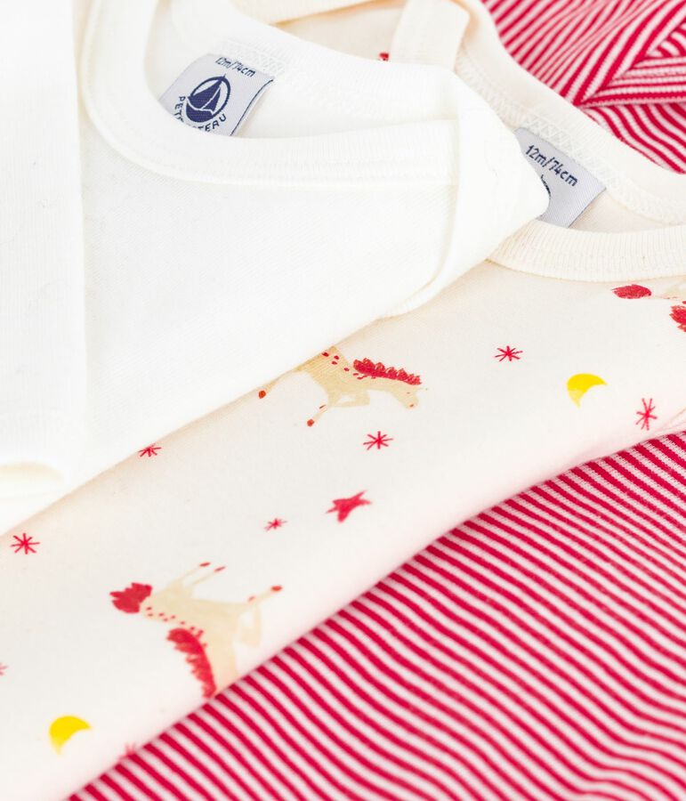 Lot de bodies manches longues en coton imprim&eacute; b&eacute;b&eacute; multicouleur