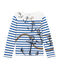 Creatief marinetruitje voor jongens wit MARSHMALLOW/blauw PERSE