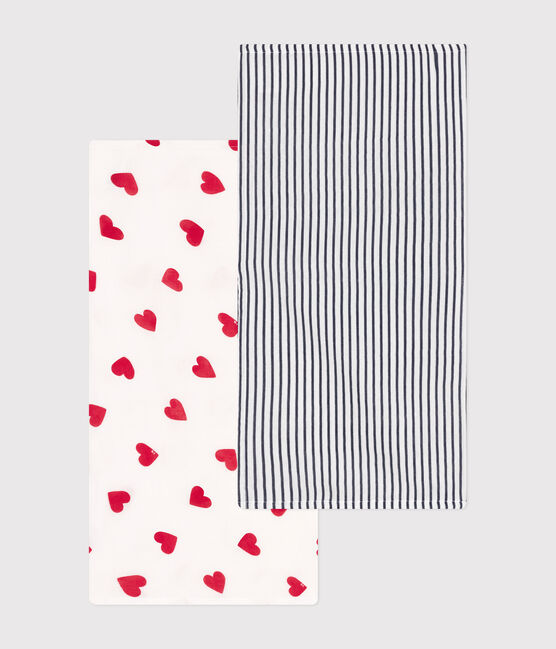 LOT DE 2 LANGES BEBE EN GAZE DE COTON variante 1