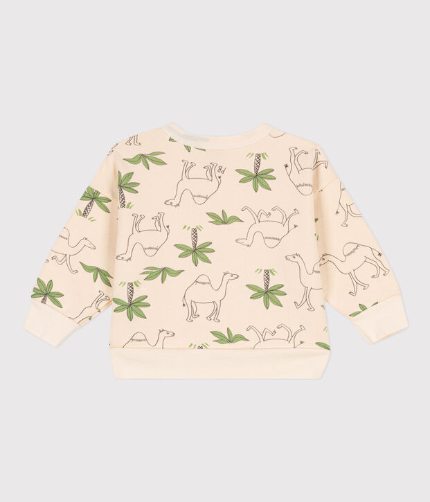 Sweatshirt in molton voor baby's. ecru/multicouleur