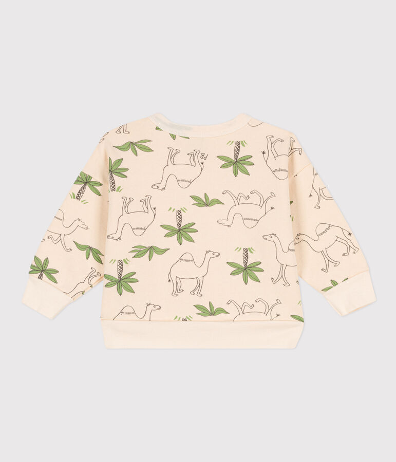 Sweatshirt b&eacute;b&eacute; en molleton imprim&eacute; &eacute;cru/multicouleur