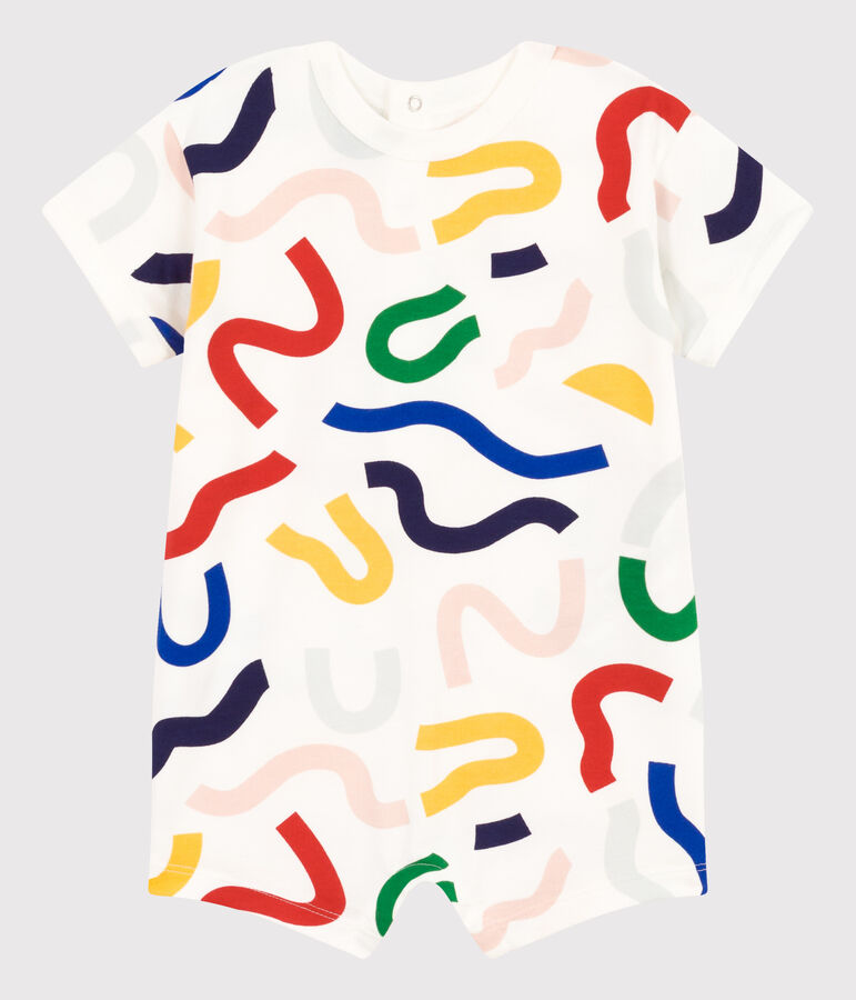 Kort pakje van fleece voor baby's wit/multicouleur