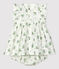 Robe avec bloomer imprimé fleuri en gaze de coton bio bébé blanc MARSHMALLOW/blanc MULTICO