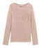 Tee-shirt manches longues femme en lin blanc MARSHMALLOW/rose COPPER CN