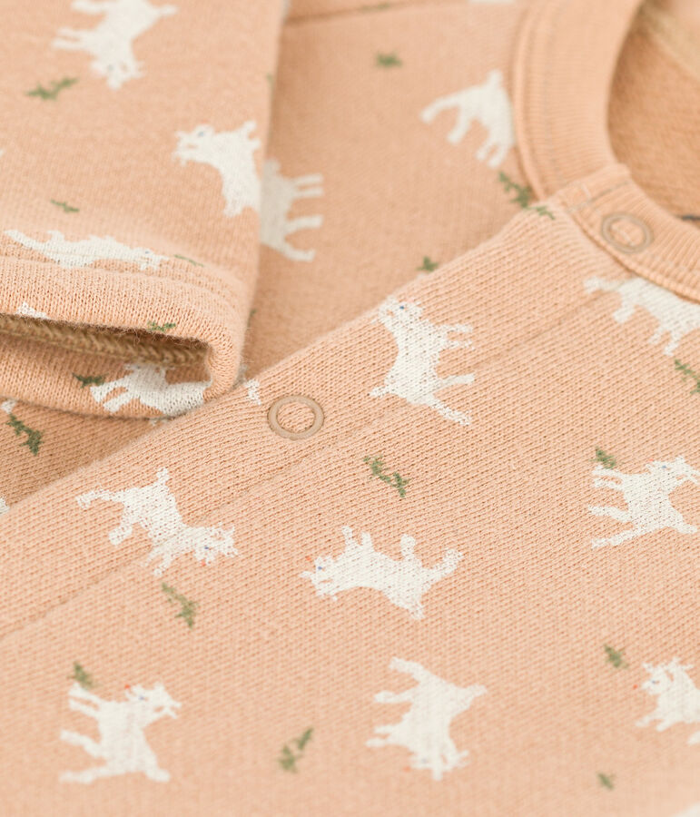 Combinaison longue en molleton b&eacute;b&eacute; beige/multicouleur