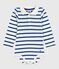 Body bébé en coton col polo rayé bleu MILK/ OLYMPIC