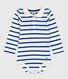 Body bébé en coton col polo rayé