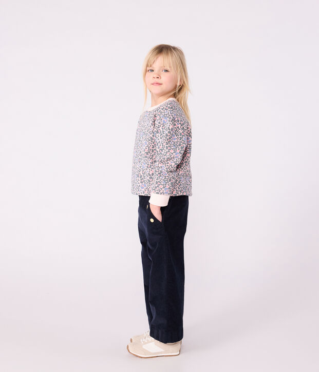 Sweatshirt enfant en coton imprim&eacute; rose/multicouleur
