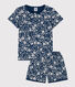 Pyjacourt fleur petite fille en coton