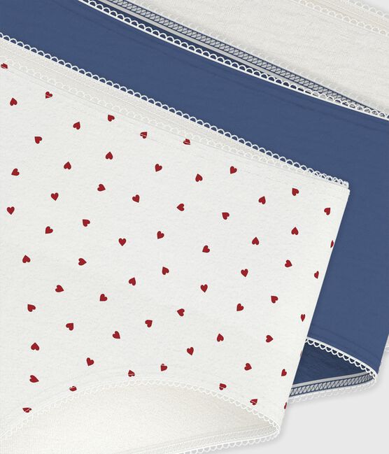 Lot de shorties enfant en coton et élasthanne imprimé cœurs variante 1