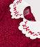 Flanellen kinderjurkje met lange mouw met print rood AMARANTE/ TERKUIT