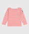 Uniseks katoenen marineshirt met lange mouwen voor kinderen roze FLEUR/ SPICY