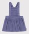 Mouwloos babyjurkje van effen corduroy purper