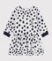 Jurk met lange mouwen babymeisje Jean Jullien wit MARSHMALLOW/ DOTTIES