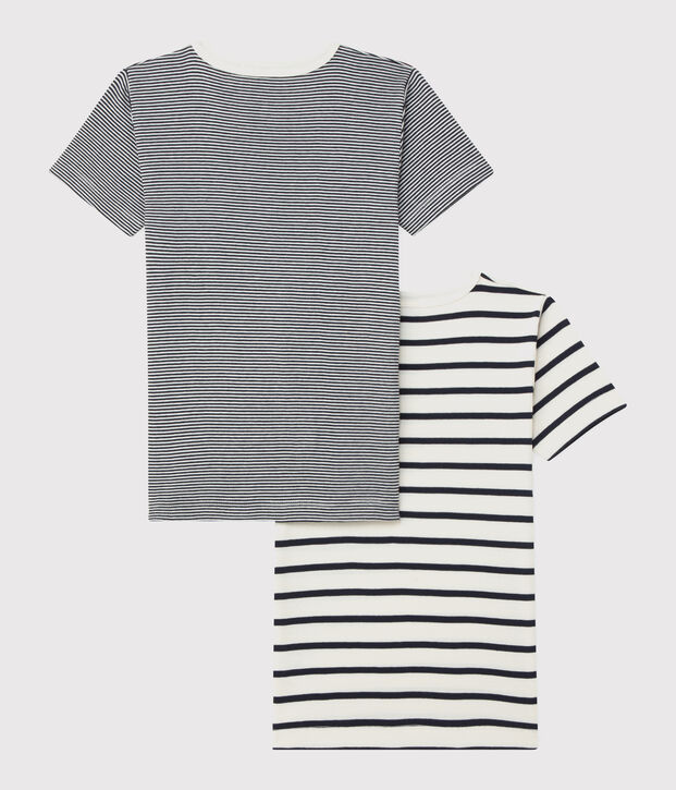 Lot de 2 tee-shirts ray&eacute;s petit gar&ccedil;on en coton biologique multicouleur