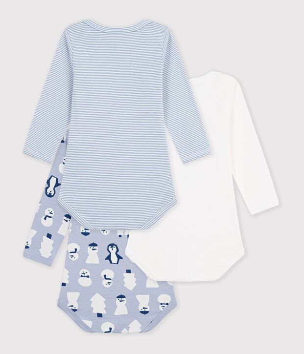 Katoenen rompertjes met lange mouwen en sneeuwmanprint voor baby's multicouleur