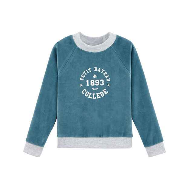 Sweat-shirt enfant fille bleu Mozaik